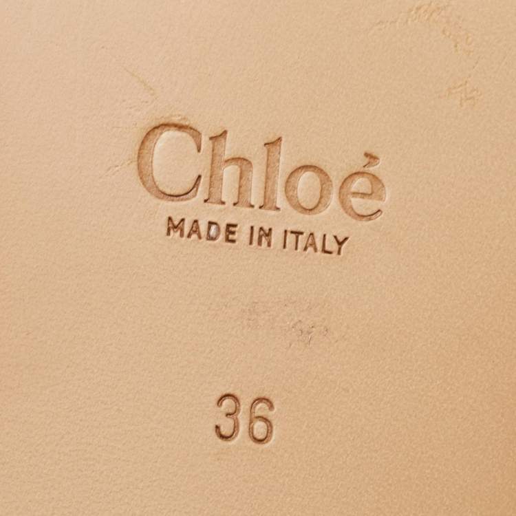 Pre Owned Chloe Black Leather Lace Ankle Boots Size 36