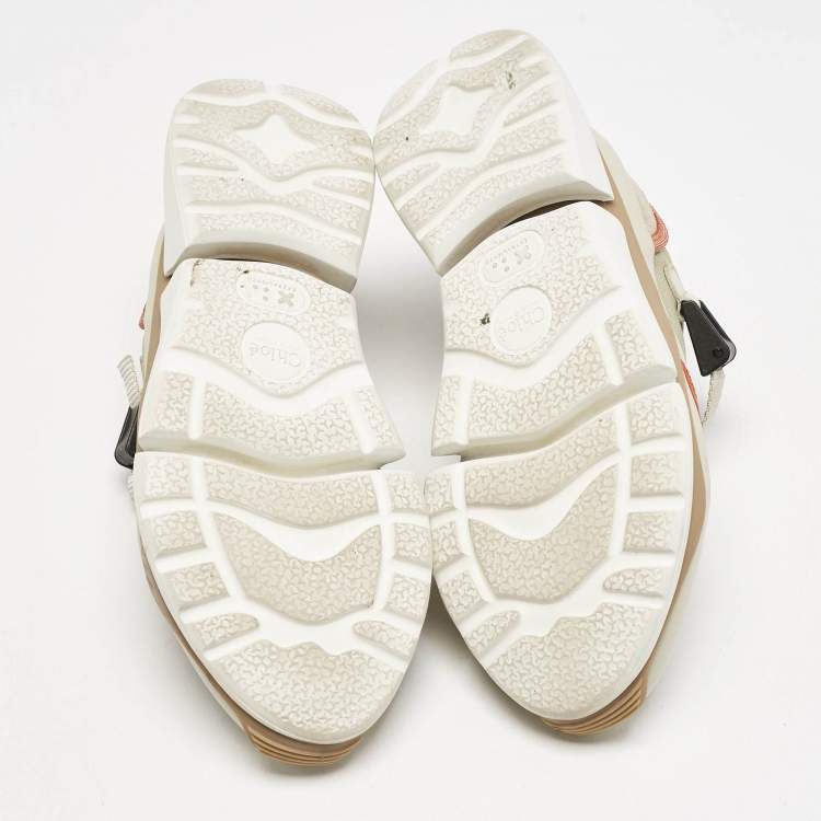 Pre Owned Chloé Multicolor Suede And Fabric Sonnie Low Top Sneakers Size 38