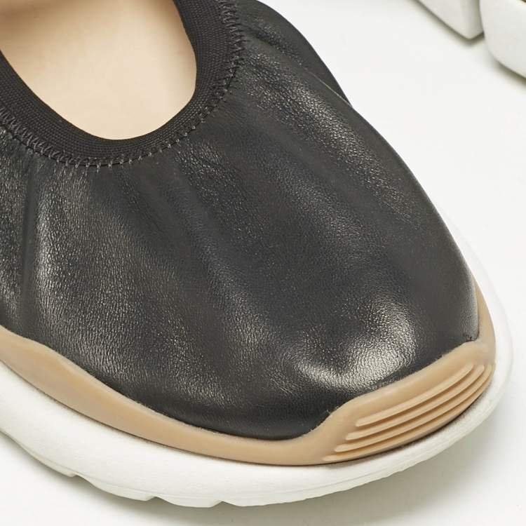 Pre Owned Chloe Black Leather Sonnie Ballerina Sneakers Size 36