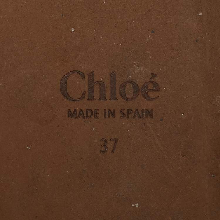 Pre Owned Chloe White Canvas Woody Espadrille Sandals Size 37