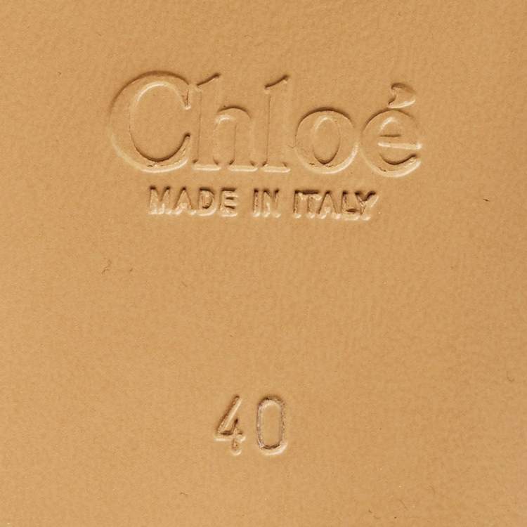 Pre Owned Chloe Black Croc Embossed Leather  C Logo Mules Size 40