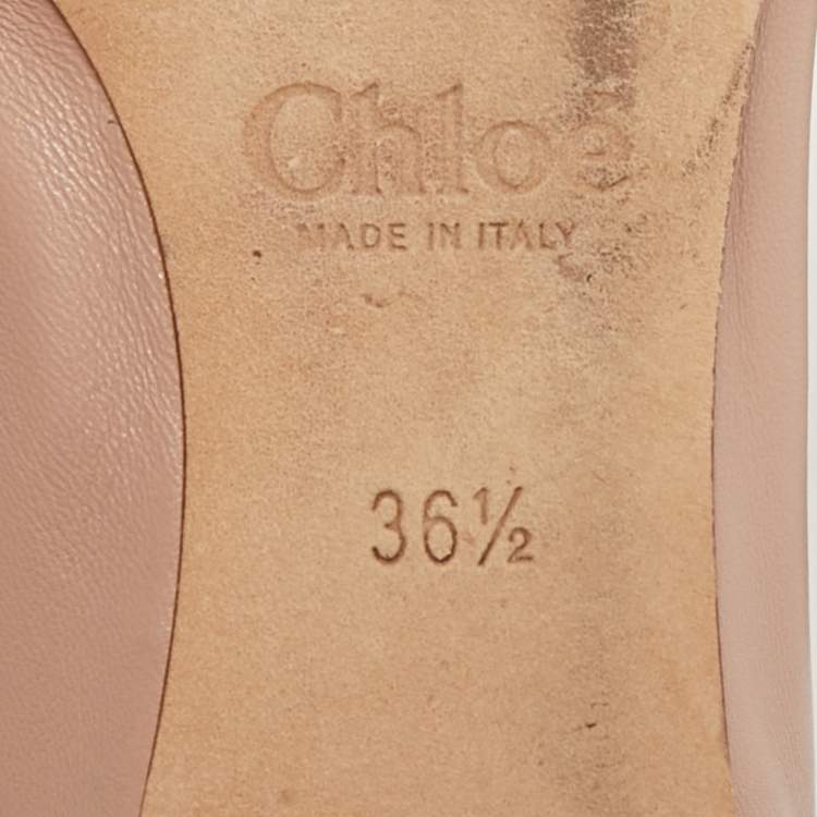 Pre Owned Chloe Dusty Pink Leather Scallop Lauren Ballet Flats Size 36.5