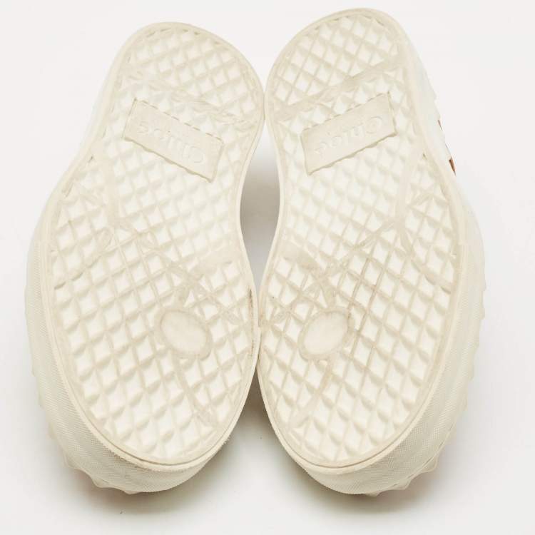 Pre Owned Chloe Brown Nubuck Leather Ivy Scallop Slip On Sneakers Size 40
