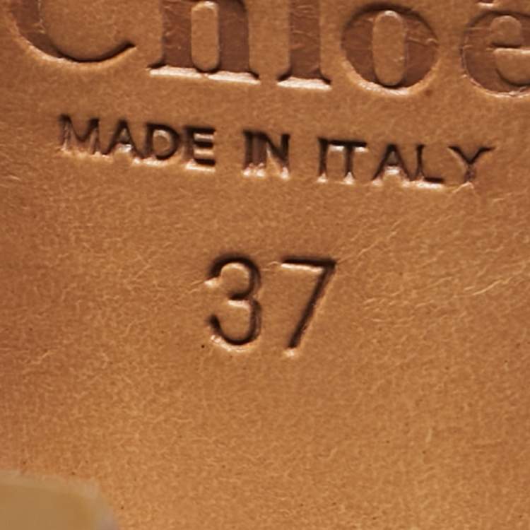 Pre Owned Chloe Tan Leather Peep Toe Ankle Strap Sandals Size 37