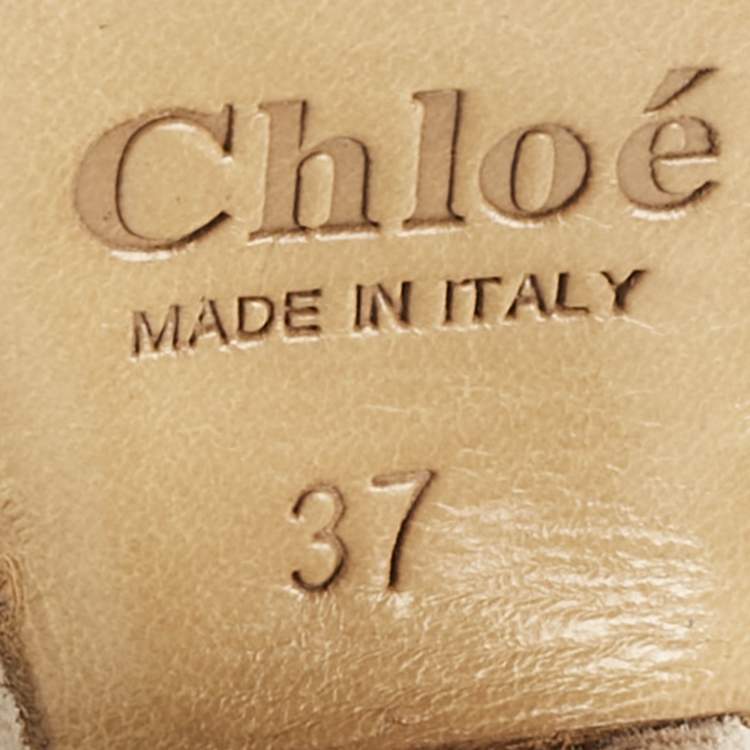 Pre Owned Chloe Beige Suede Strappy Slingback Pumps Size 37