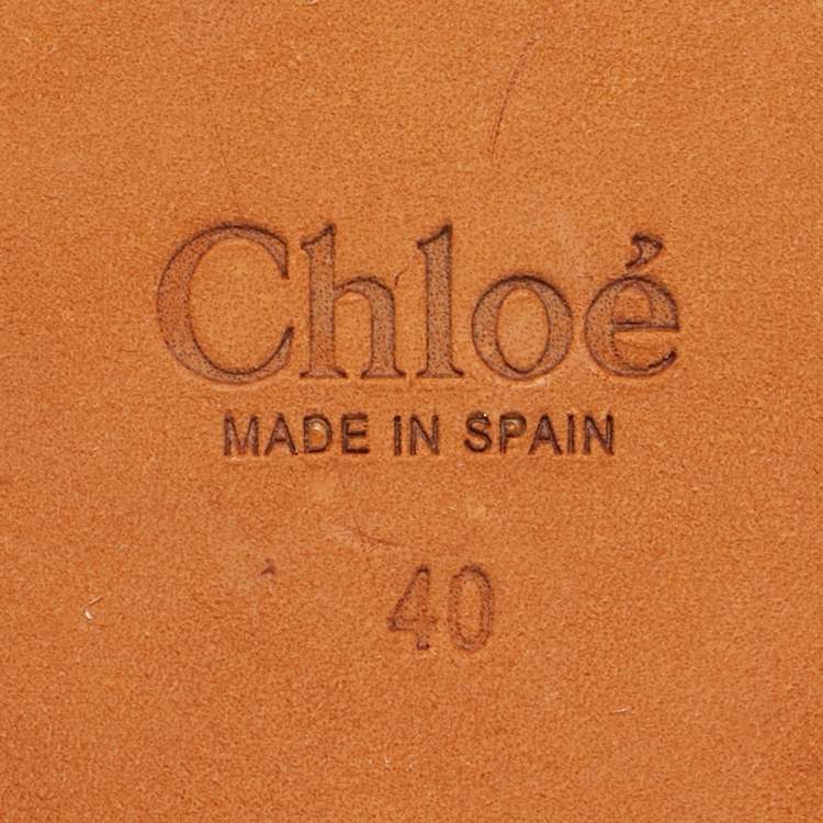 Pre Owned Chloé Beige Suede Scalloped Lauren Flatform Sandals Size 40