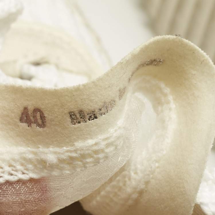 Pre Owned Chloe White Knit Fabric and Suede Nama Platform Low Top Sneakers Size 40