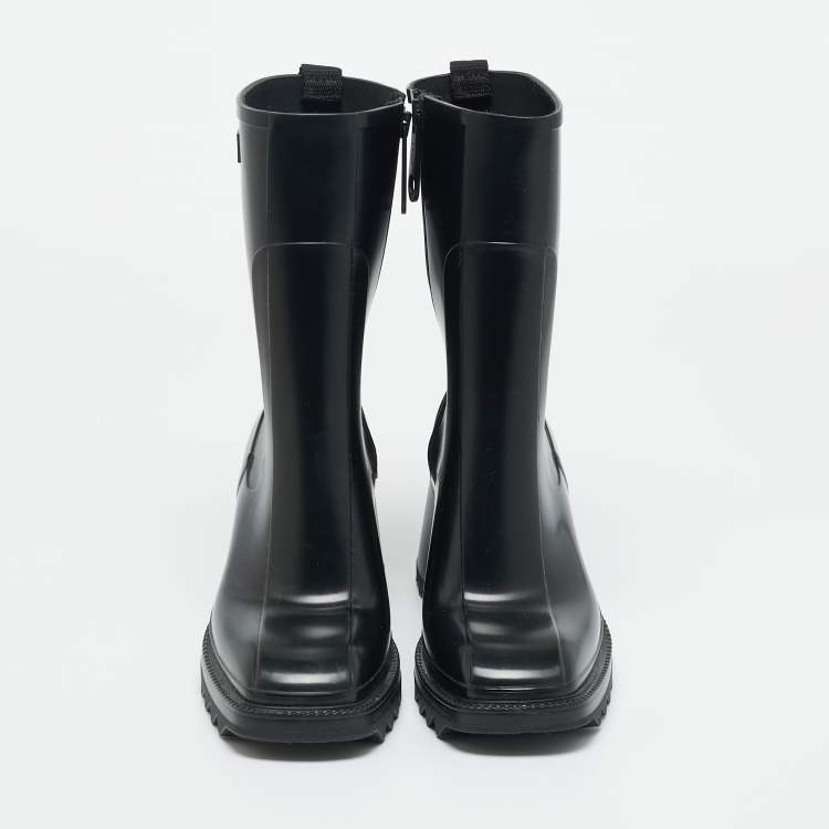 Pre Owned Chloe Black Rubber Betty Rain Boots Size 41