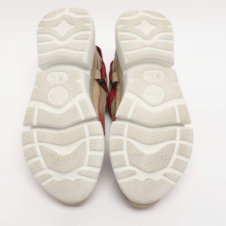 Pre Owned Chloe Multicolor Suede and Fabric Sonnie Slip On Sneakers Size 37