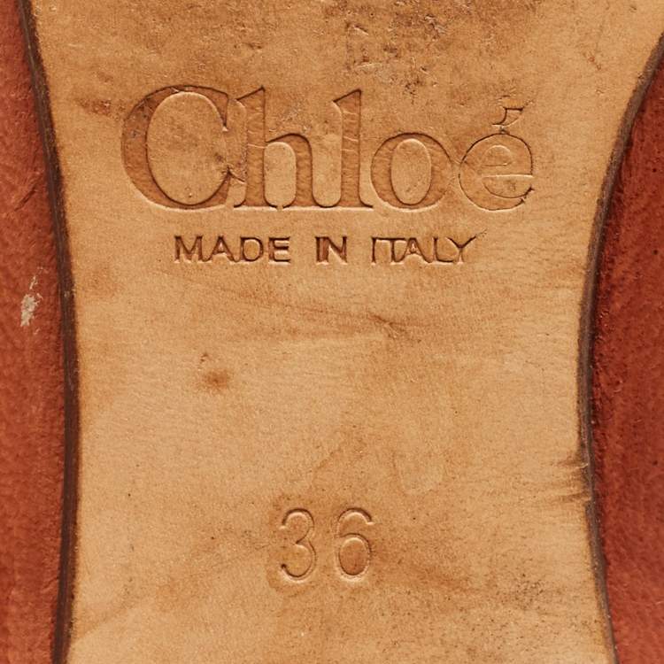 Pre Owned Chloe Brown Leather Knee Length Boots Size 36