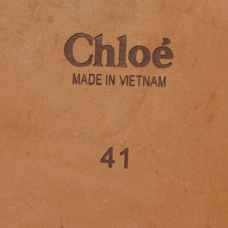 Pre Owned Chloe Purple Fabric Woody Flat Slides Size 41