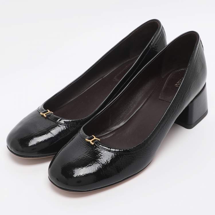 مملوكة مسبقًا Chloe Marcie Size 36 Black Patent Leather Pumps