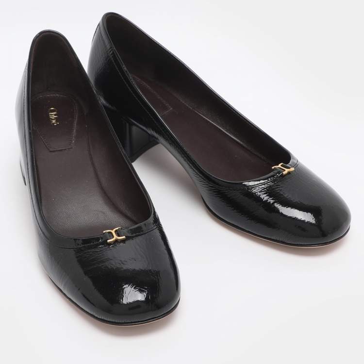 مملوكة مسبقًا Chloe Marcie Size 36 Black Patent Leather Pumps