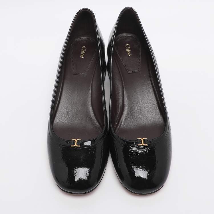 مملوكة مسبقًا Chloe Marcie Size 36 Black Patent Leather Pumps