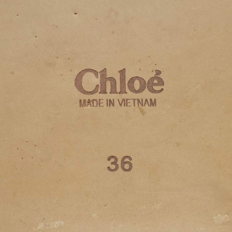Pre Owned Chloe Woody Size 36 White Canvas Flat Slide