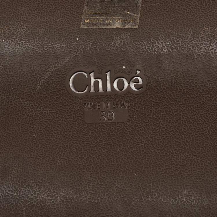 Pre Owned Chloe Wavy Size 39 Multicolor Wool Shearling Platform Slide Sandals