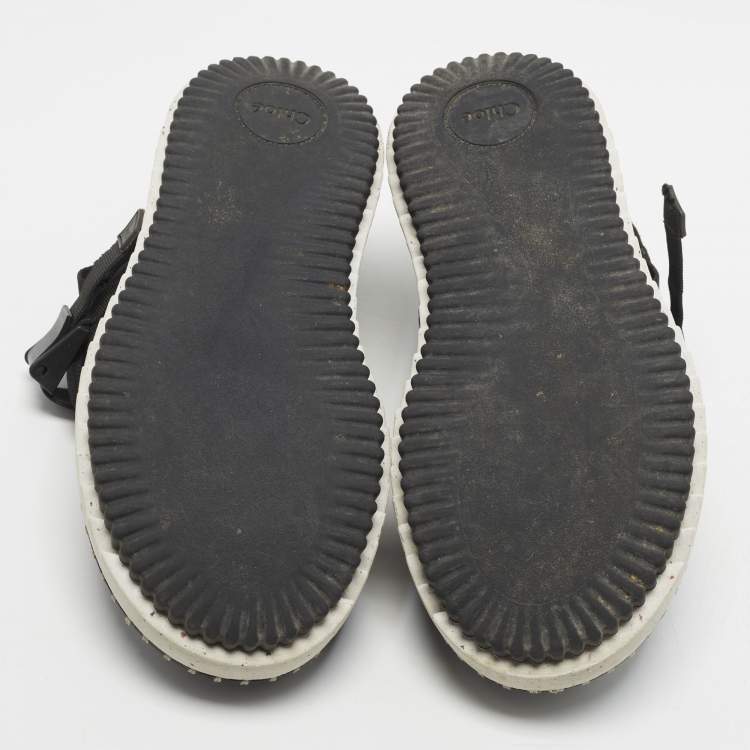 Pre Owned Chloe Lilli Size 39 Black Fabric and Nylon Platform Sandals