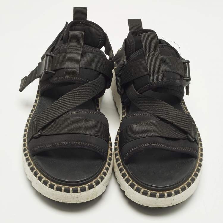 Pre Owned Chloe Lilli Size 39 Black Fabric and Nylon Platform Sandals