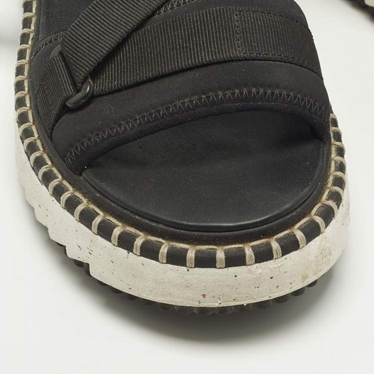 Pre Owned Chloe Lilli Size 39 Black Fabric and Nylon Platform Sandals