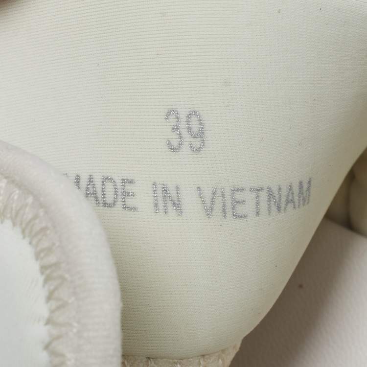 Pre Owned Chloe Lilli Size 39 White Fabric Platform Slingback Sandals