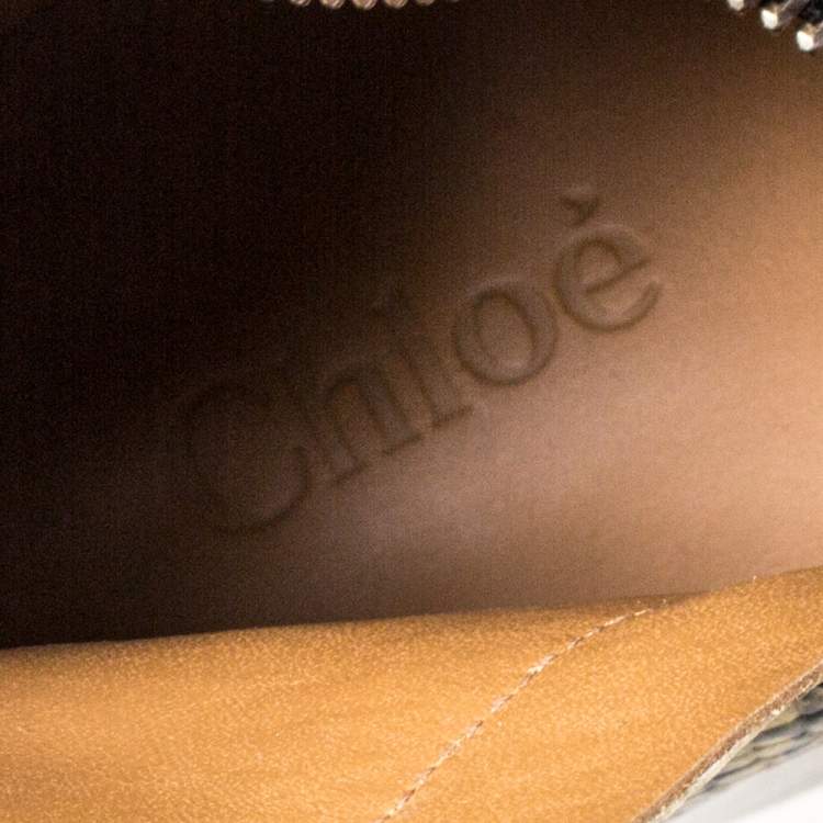 مملوكة مسبقًا Chloe Multicolor Snake Print Leather Ankle Boots Size 38