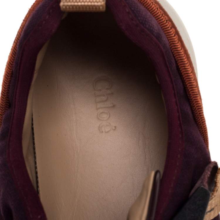 مملوكة مسبقًا Chloe Multicolor Leather And Fabric Sonnie Low Top Sneakers Size 38