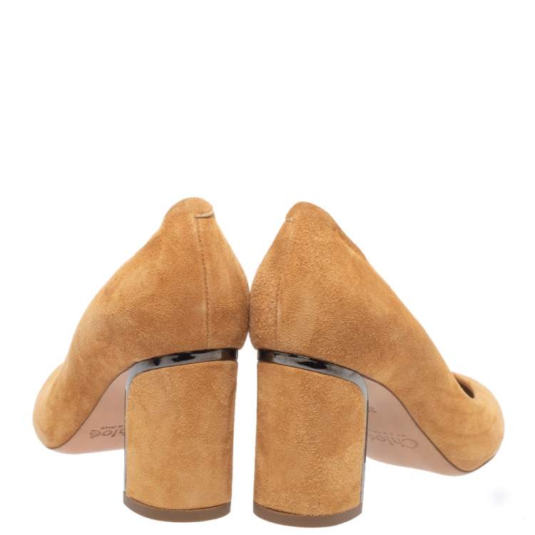 Pre Owned Chloe Tan Suede Becky Pointed Toe Pumps Size 35