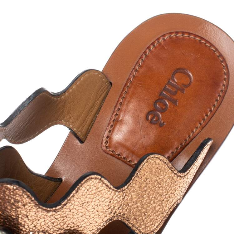 Pre Owned Chloe Multicolor Leather Lauren Slide Sandals Size 36
