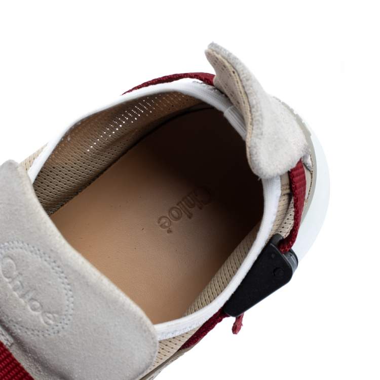 Pre Owned Chloe Multicolor Suede and Fabric Sonnie Slip On Sneakers Size 40