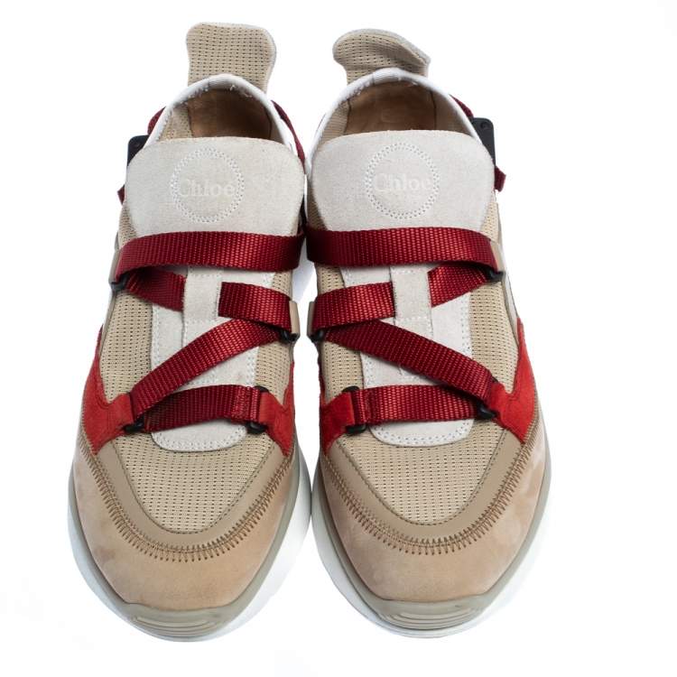 Pre Owned Chloe Multicolor Suede and Fabric Sonnie Slip On Sneakers Size 40