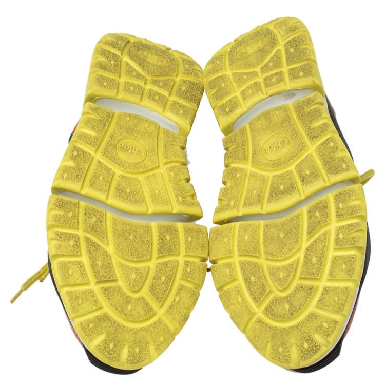 Pre Owned Chloe Multicolor Suede, Leather, And Mesh Panel Sneakers Size 40