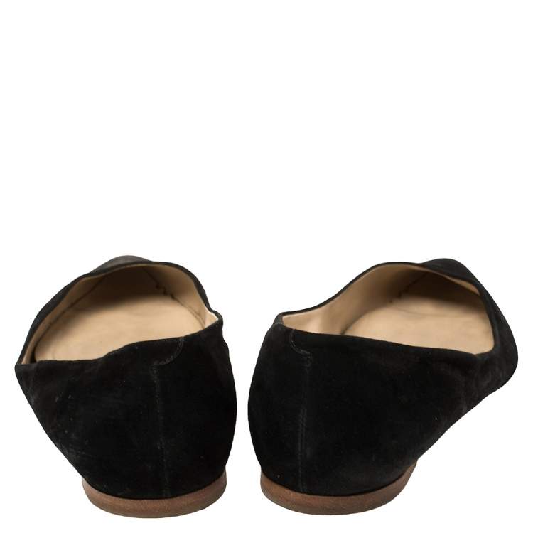 Pre Owned Chloe Black Suede Ballet Flats Size 41