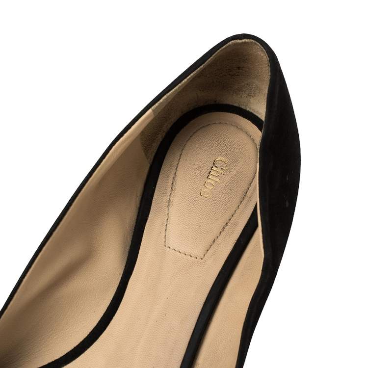 Pre Owned Chloe Black Suede Ballet Flats Size 41