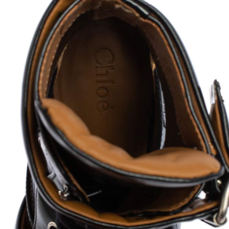 Pre Owned Chloe Black Leather Rylee Ankle Boots Size 36