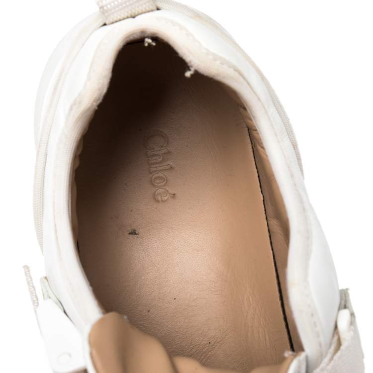 Pre Owned Chloe White Leather Sonnie Slip On Sneakers Size 38