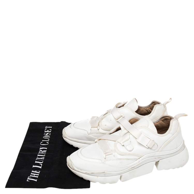 Pre Owned Chloe White Leather Sonnie Slip On Sneakers Size 38