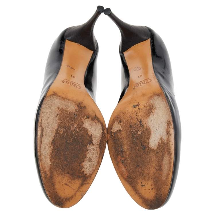 Pre Owned  Chloe Black Leather Pumps Size 41