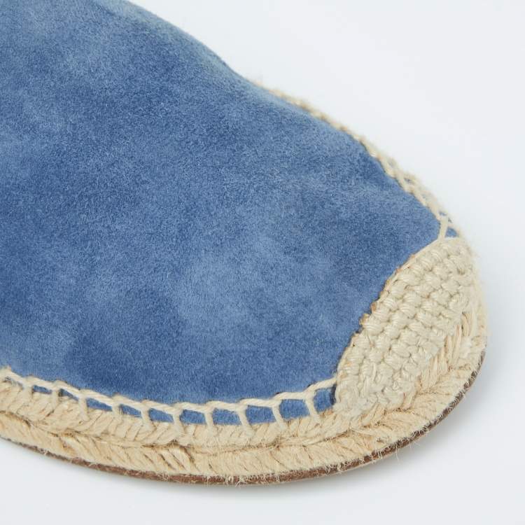 Pre Owned Chloe Blue Suede Lauren Espadrille  Flats Size 40