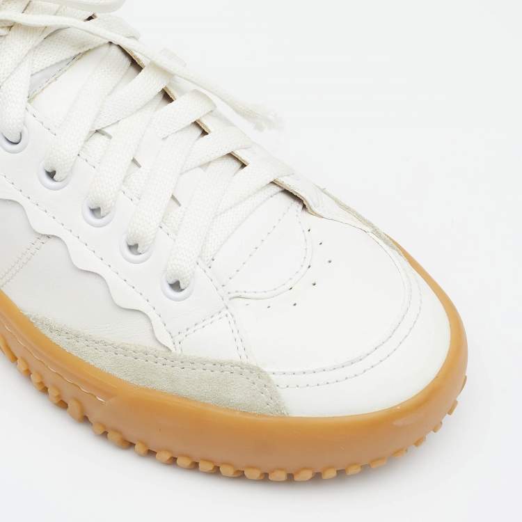 Pre Owned Chloe White Leather Low Top Sneakers Size 36