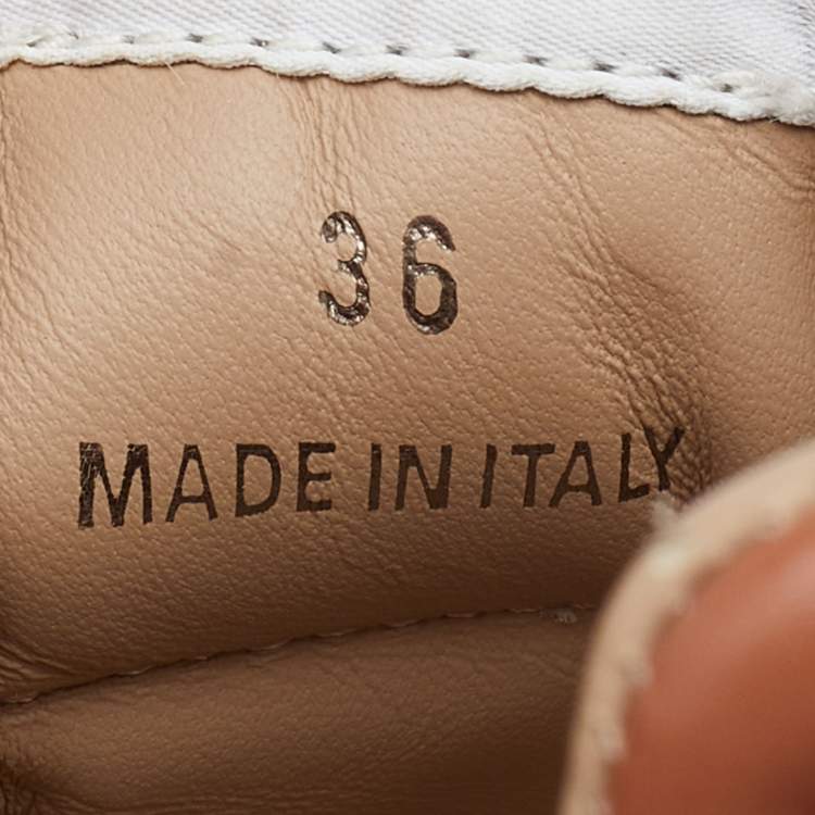 Pre Owned Chloe White Leather Low Top Sneakers Size 36