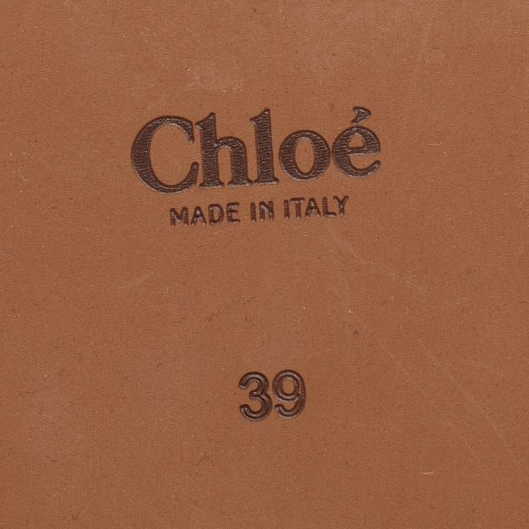 Pre Owned Chloe Brown Woody Thong Slingback Flat Sandals Size 39