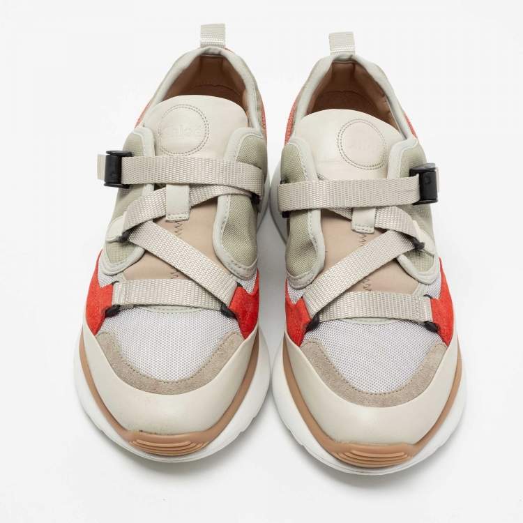 مملوكة مسبقًا Chloe Multicolor Suede And Fabric Sonnie Low Top Sneakers Size 40 