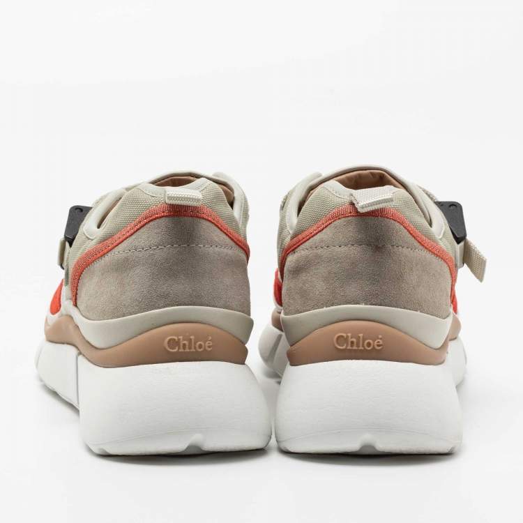 مملوكة مسبقًا Chloe Multicolor Suede And Fabric Sonnie Low Top Sneakers Size 40 