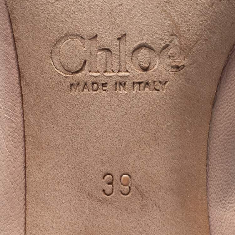 Pre Owned Chloe Dusty Pink Scalloped Leather Lauren Pumps Size 39