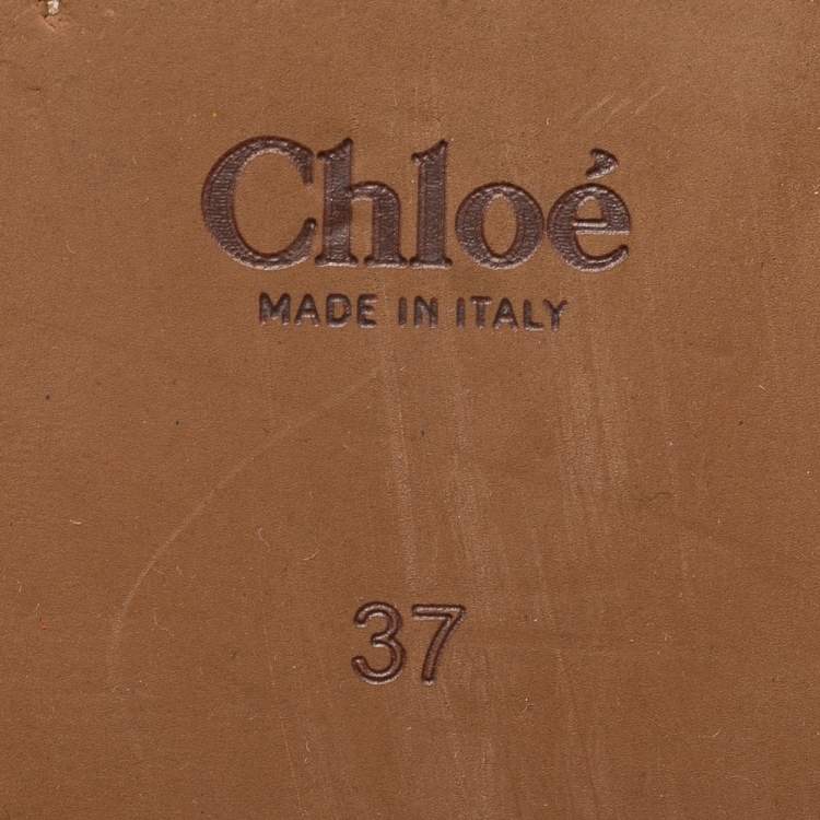 Pre Owned Chloe Multicolor Python Embossed and Croc Embossed Leather Flat Slides Size 37