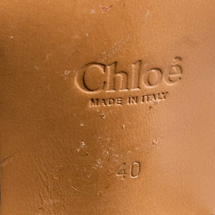 مملوكة مسبقًا Chloe Black Leather Rylee Buckle Detail Ankle Boots Size 40