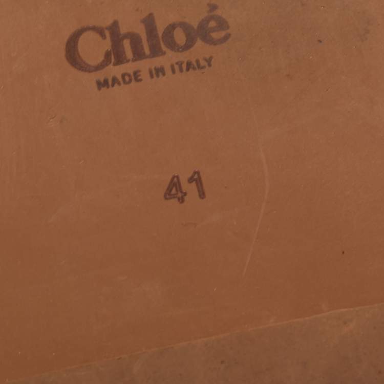 Pre Owned Chloe Beige/Cream Leather and Canvas Woody Slingback Sandals Size 41