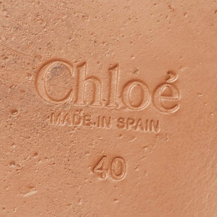 Pre Owned Chloe White Woven Leather Kacey Flat Slides Size 40