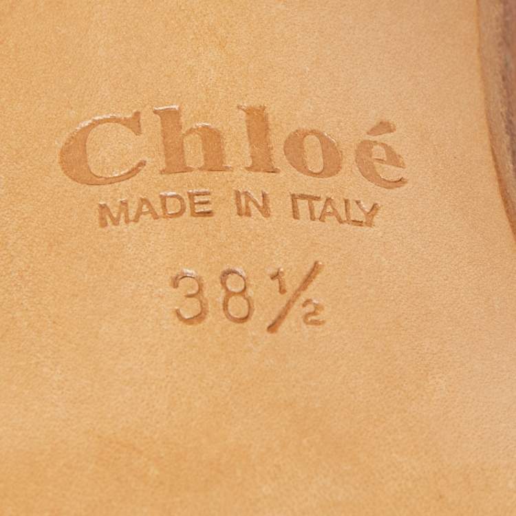 Pre Owned Chloe Tan Leather Buckle Detail Slingback Sandals Size 38.5