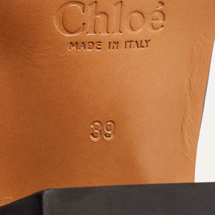 Pre Owned Chloe Black Leather Rylee  Buckle Detail Ankle Boots Size 39